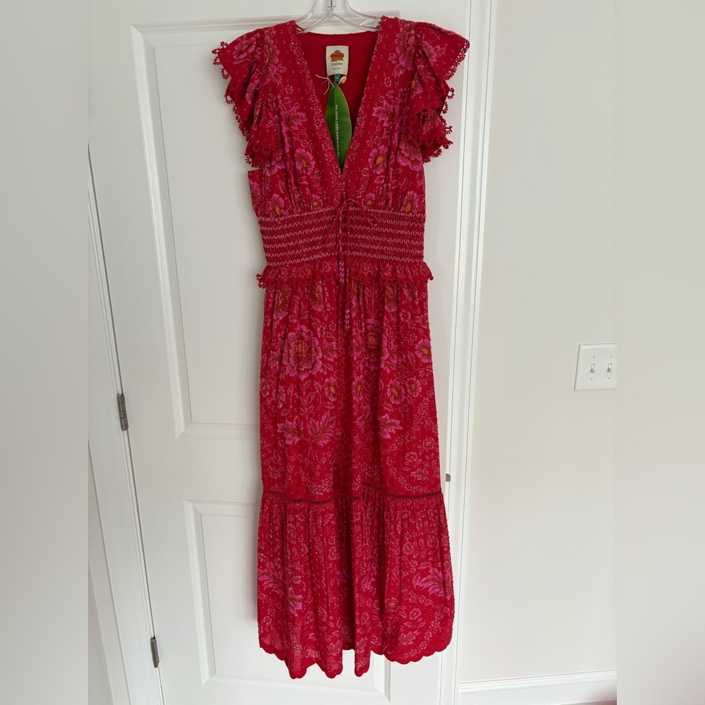 FARM Rio Red Floral Maxi Dress